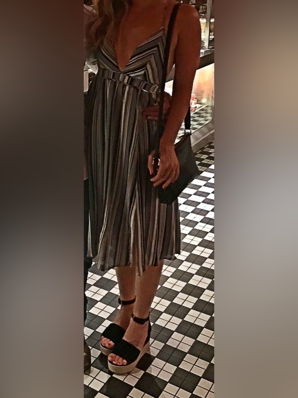 Lulu's Black & Gray Striped Dress